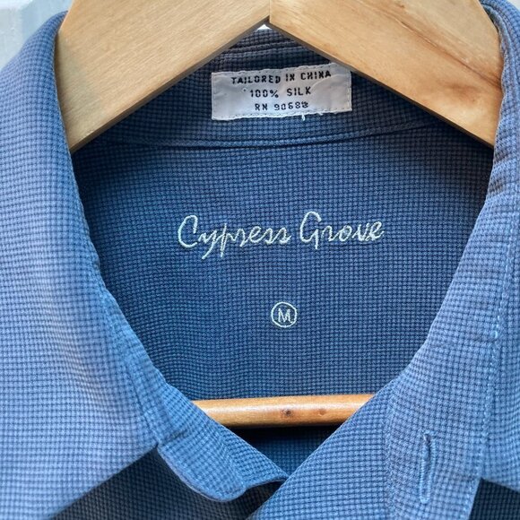 Cypress Grove 100% Silk Men's Gray Dual Pocket Short Sleeve Shirt Size Medium - Picture 3 of 5